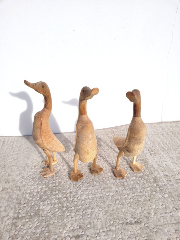 Sculpture oiseau canard oie bois brut 3 02