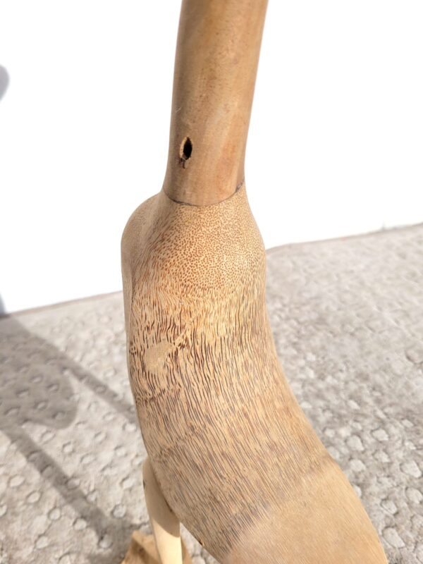 Sculpture oiseau canard oie bois brut 3 04