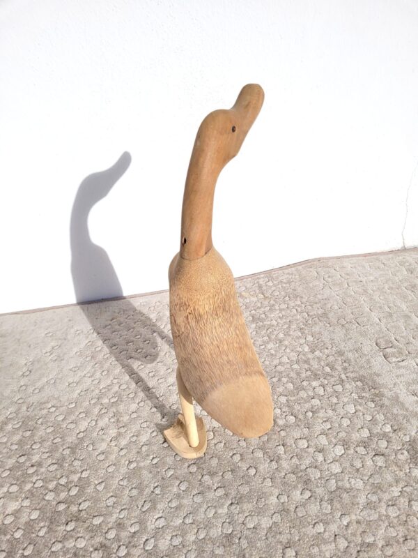 Sculpture oiseau canard oie bois brut 3 05