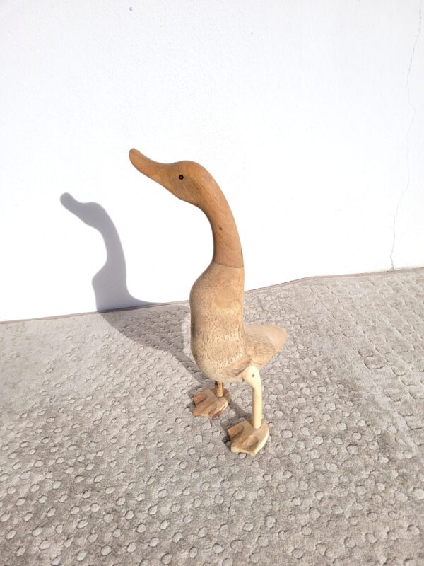 Sculpture oiseau canard oie bois brut 3 06