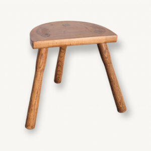 Tabouret ancien demi lune tripode 01