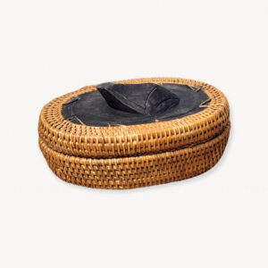 Boite grenouille bois et vannerie 01