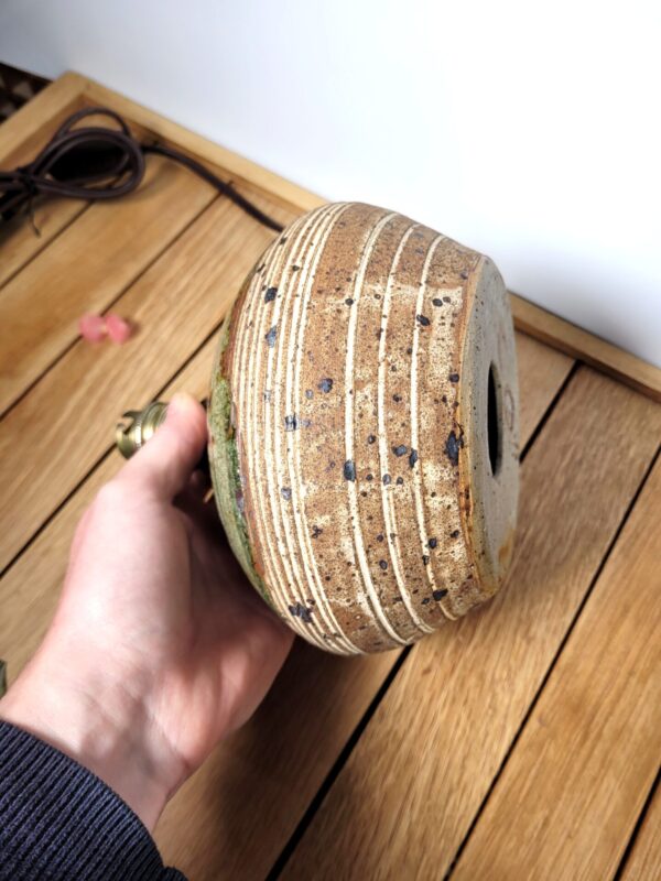 Lampe vintage en ceramique et corde 02