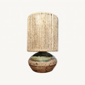 Lampe vintage en ceramique et corde 06