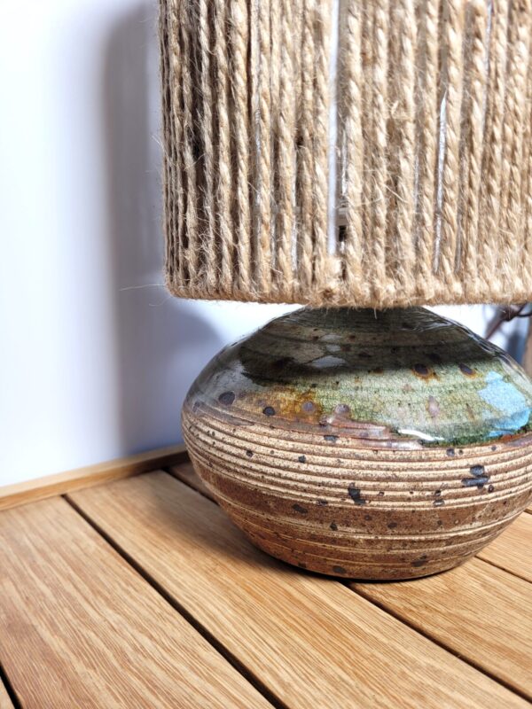 Lampe vintage en ceramique et corde 08