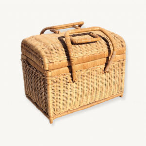 Malette valise vanity en rotin 01