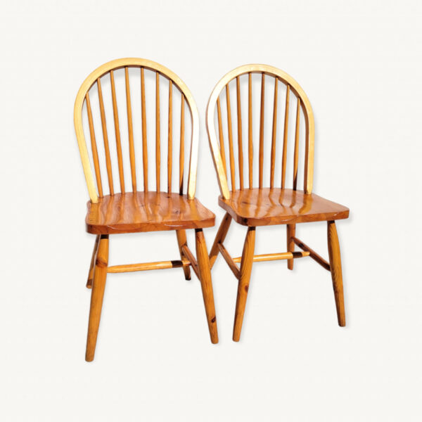 Paire chaises Windsor en pin 01