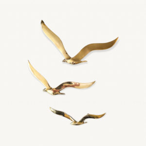 Envolee de 3 mouettes ou hirondelles en laiton 01