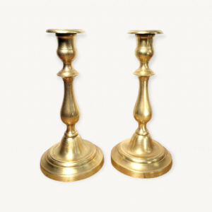 Paire bougeoirs chandeliers anciens dore 01