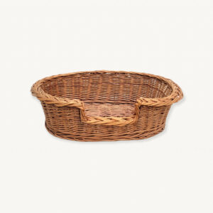 Panier ancien en osier chien chat 01