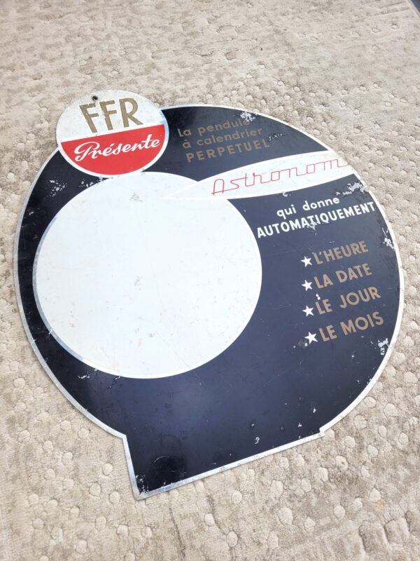 Plaque publicitaire horloge FFR 1960 02