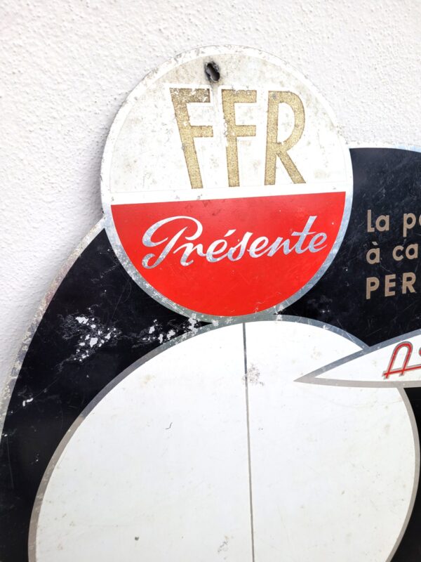 Plaque publicitaire horloge FFR 1960 05
