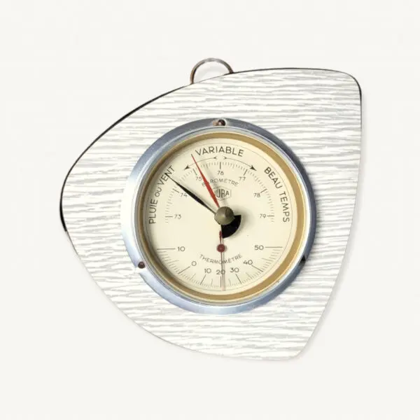 Thermometre barometre en formica 1960 01