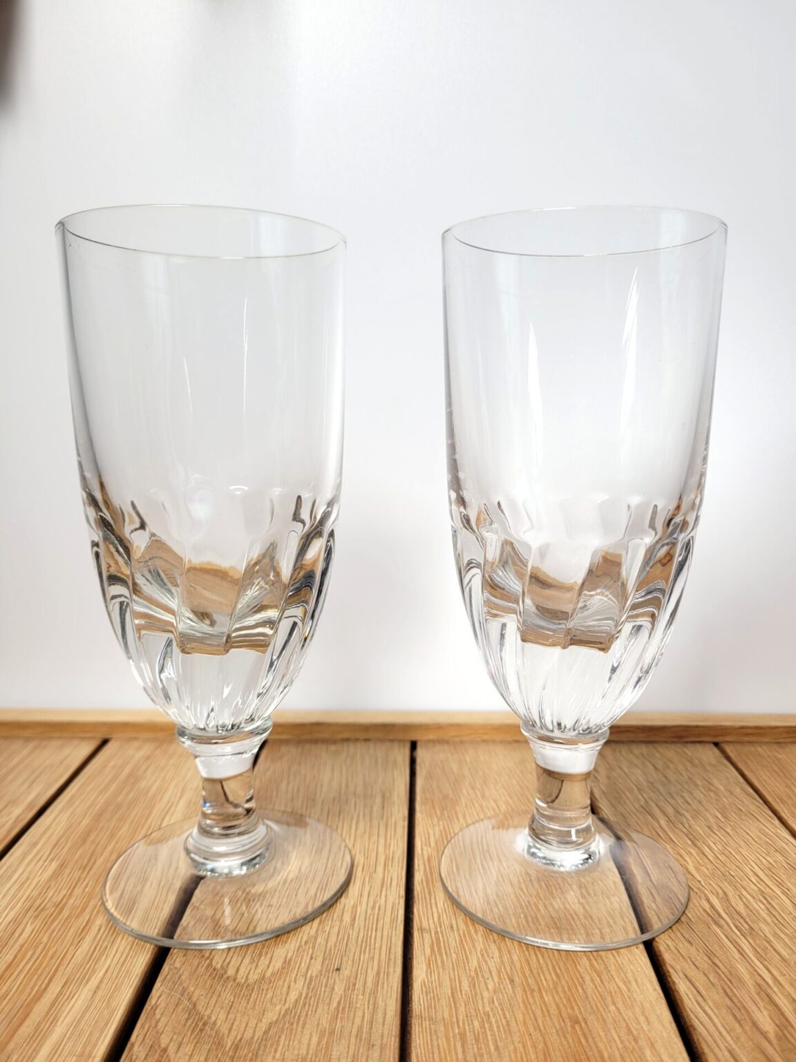 Paire Verres A Vin Nuppenrömer, Blanc Vert, Raisins, Glasschnitt, 14,5 CM