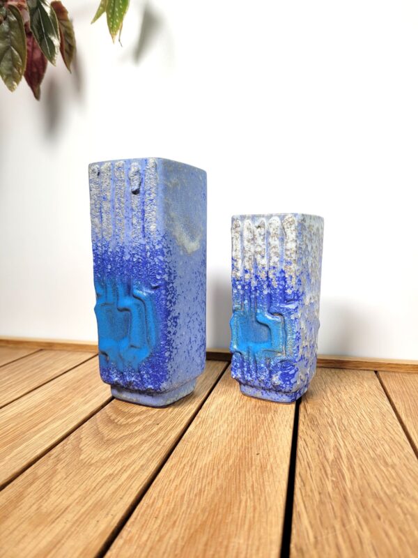 Paire petits vases bleus Outremer 06