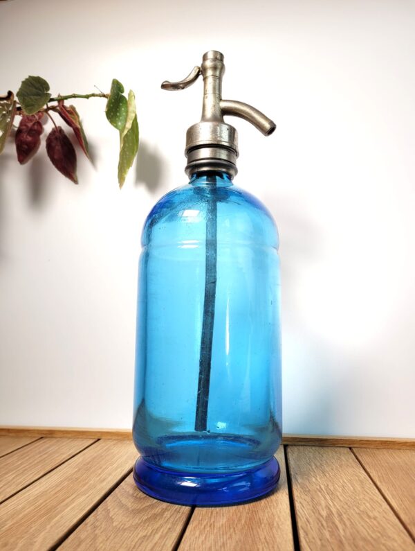 Ancien siphon de bistrot bleu eau de seltz 04