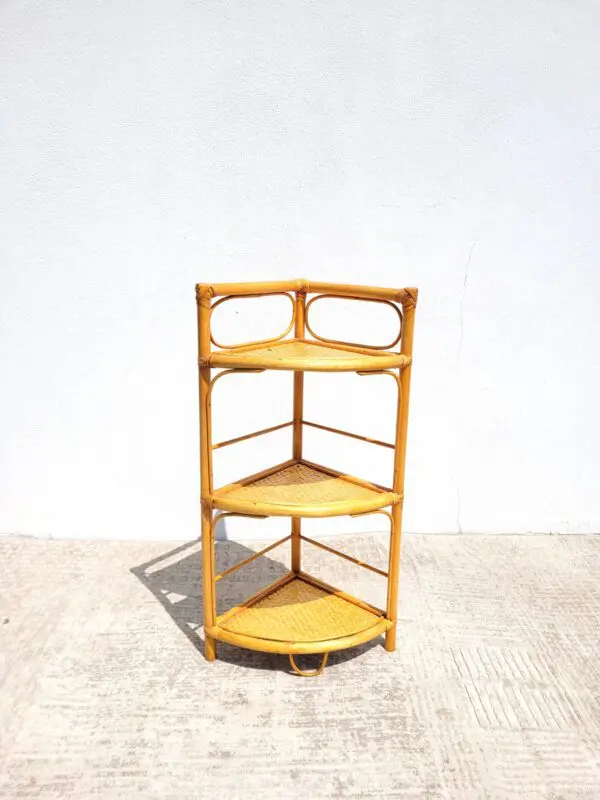 Ancienne Petite Etagère en Rotin - Vintage French Finds