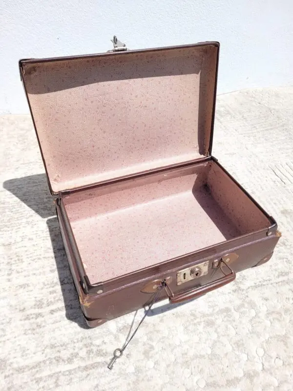 Petite Valise Vintage Patchwork Multicolore - Fermeture éclair, Dimensions 18x12,5 Pouces - Années MCM