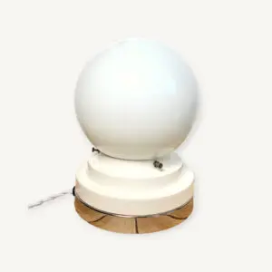 Lampe globe vintage céramique et chrome 01