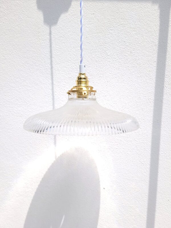 Lampe plafonnier holophane suspension vintage 01