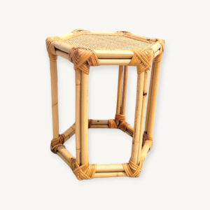 Petite table d'appoint en rotin guéridon 01