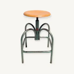 Tabouret d'artiste Heliolithe 1950 vert 01