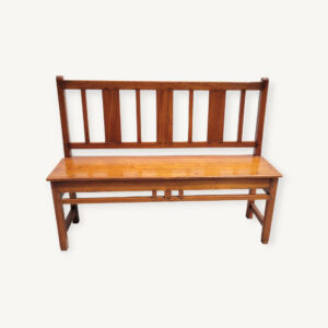 Banc à dossier en bois chevillé 01