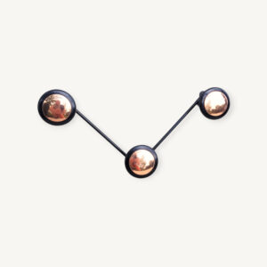 Porte manteaux mural vintage 3p cuivre 01