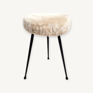 Tabouret vintage en moumoute 1960 01