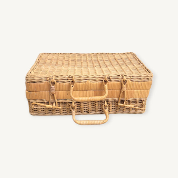 Valise ou malette en rotin 1970 01