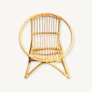 Fauteuil corbeille pour enfant en rotin 01