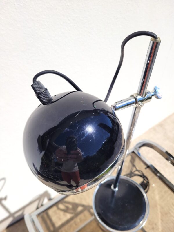 Lampe eyeball noir et chrome 05