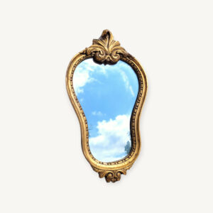 Petit miroir doré à fronton 1960 01