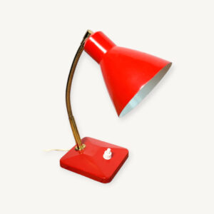 Petite lampe flexible vintage 1970 rouge et doré 01