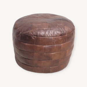 Pouf cuir en parchwork 01