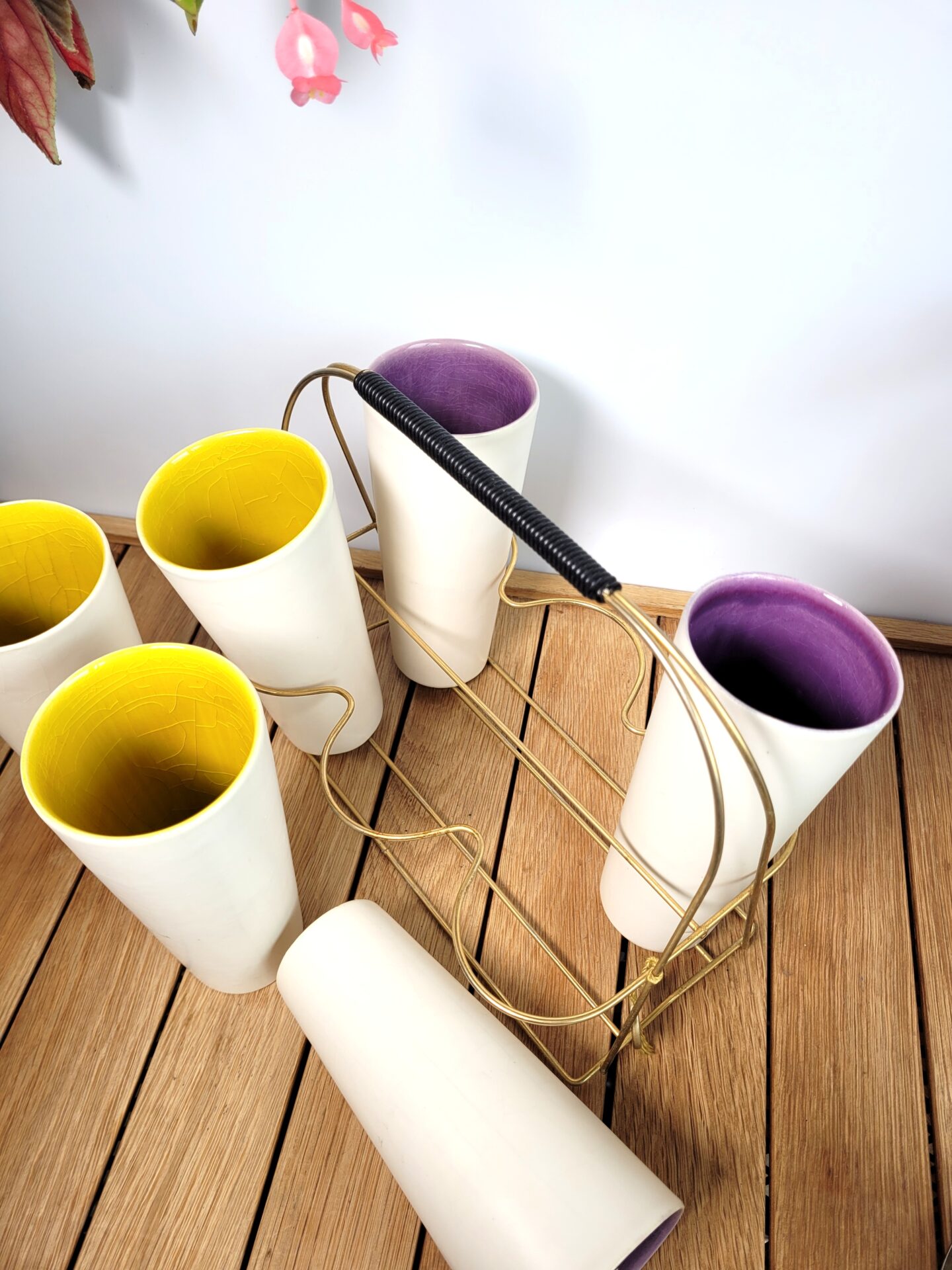 Serviteur 6 verres en céramique 1960 03