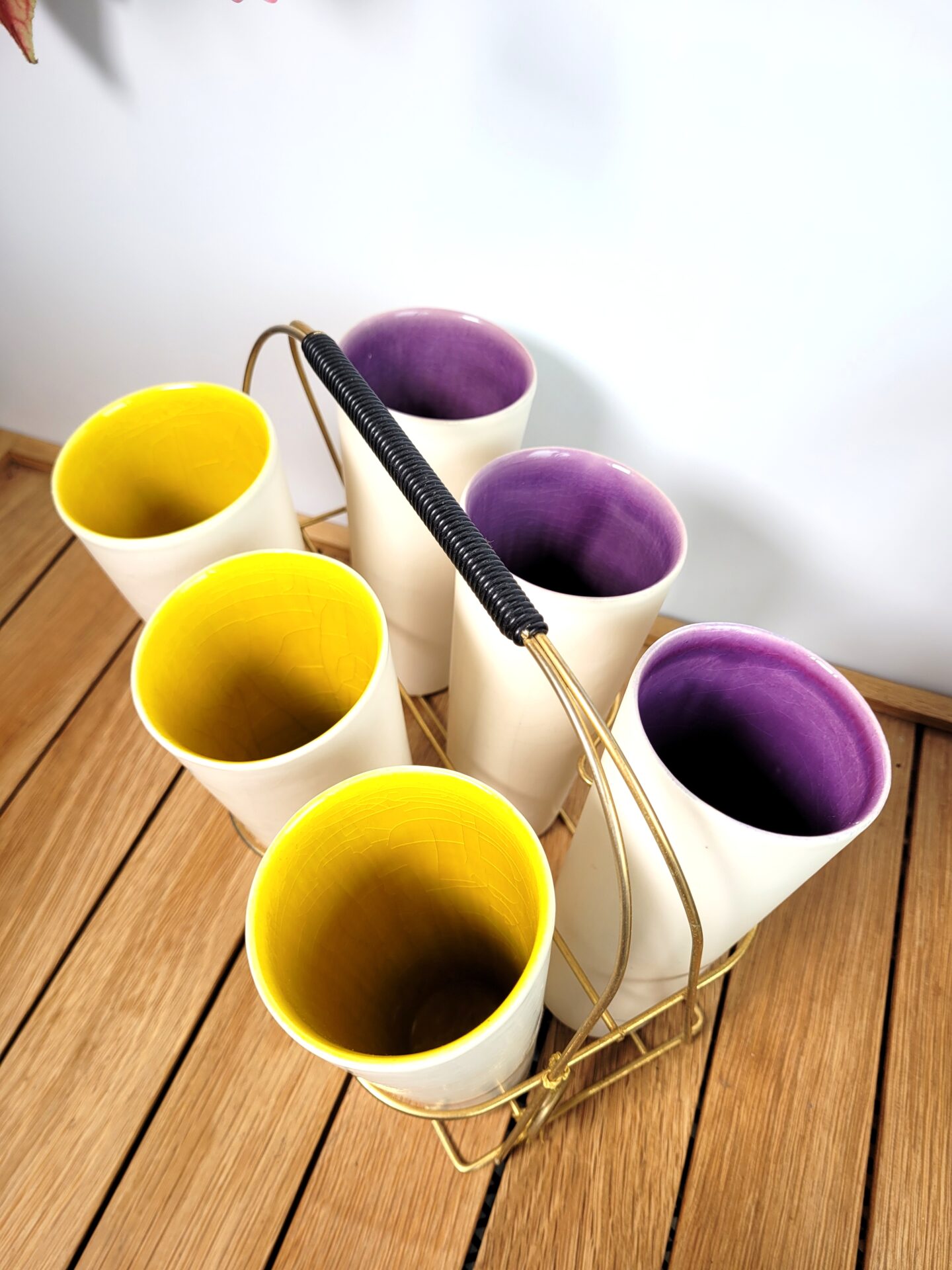 Serviteur 6 verres en céramique 1960 06