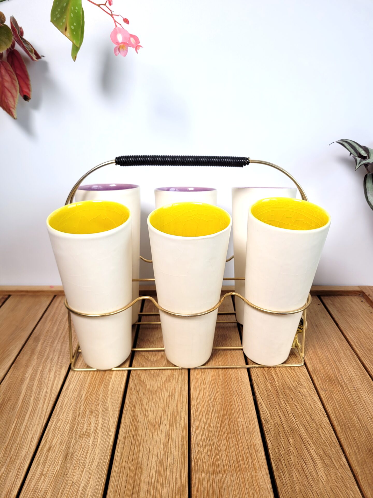 Serviteur 6 verres en céramique 1960 08