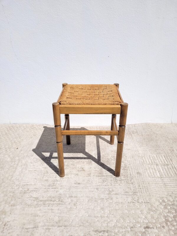 Tabouret bas bois et corde 05