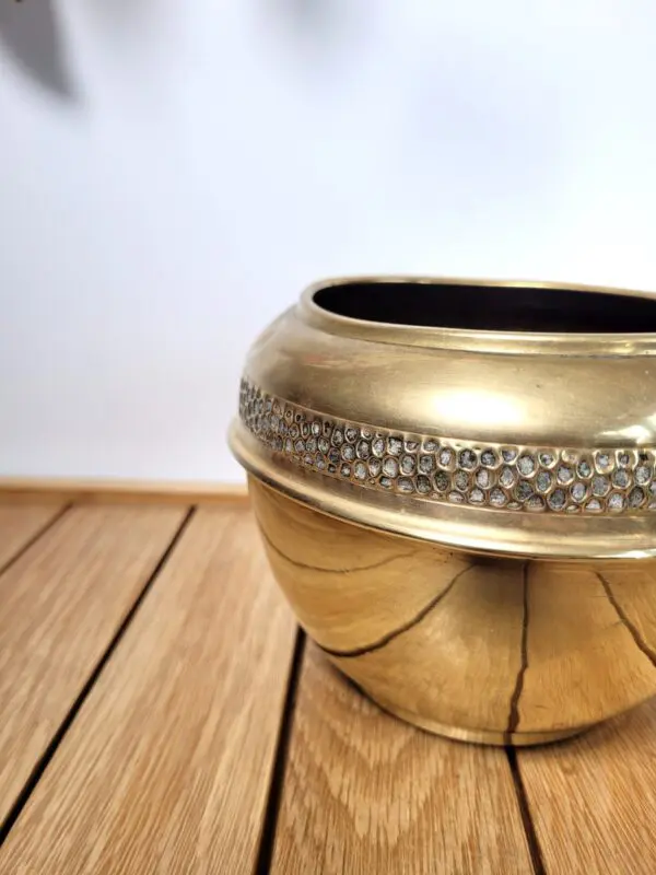 Cache pot en laiton doré 02