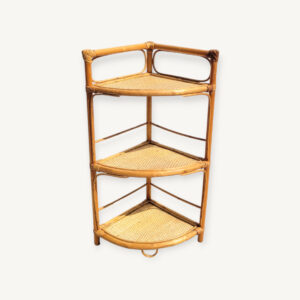 Étagère d'angle en rotin vintage 09