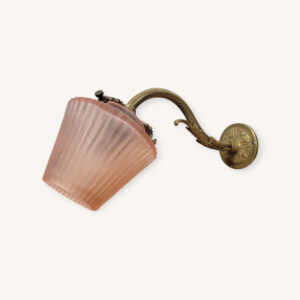 Lampe d'applique doré vintage verre rose 10