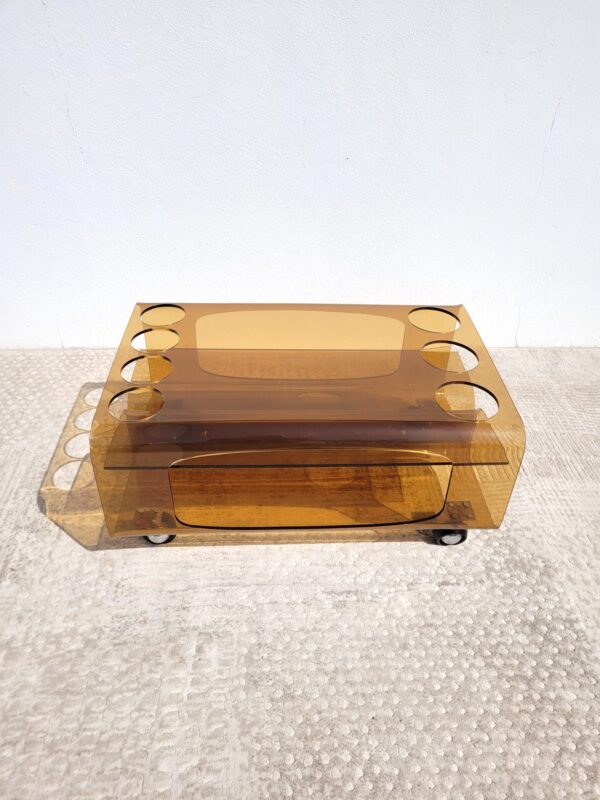 Table basse plexiglas fumé 1970 02