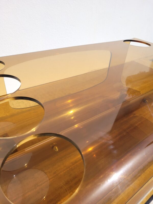 Table basse plexiglas fumé 1970 06