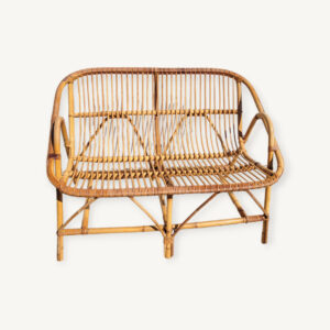 Banquette vintage en rotin 1960 08