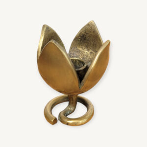 Bougeoir ou chandelier fleur en laiton 06