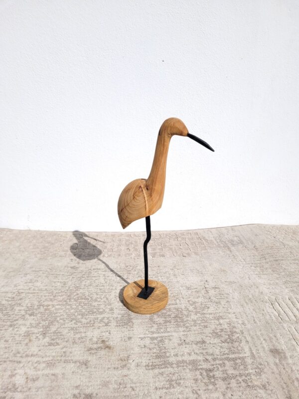 Décoration oiseau en bois sur socle 01