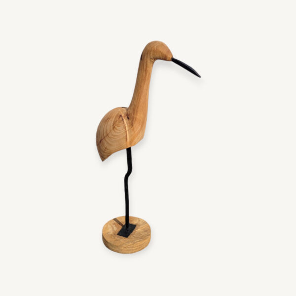 Décoration oiseau en bois sur socle 07