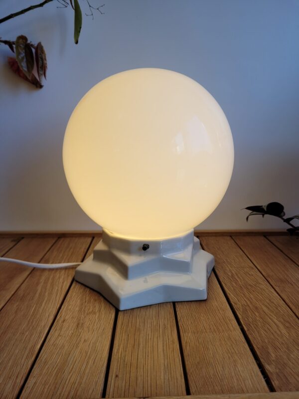 Lampe à poser globe vintage et céramique 04