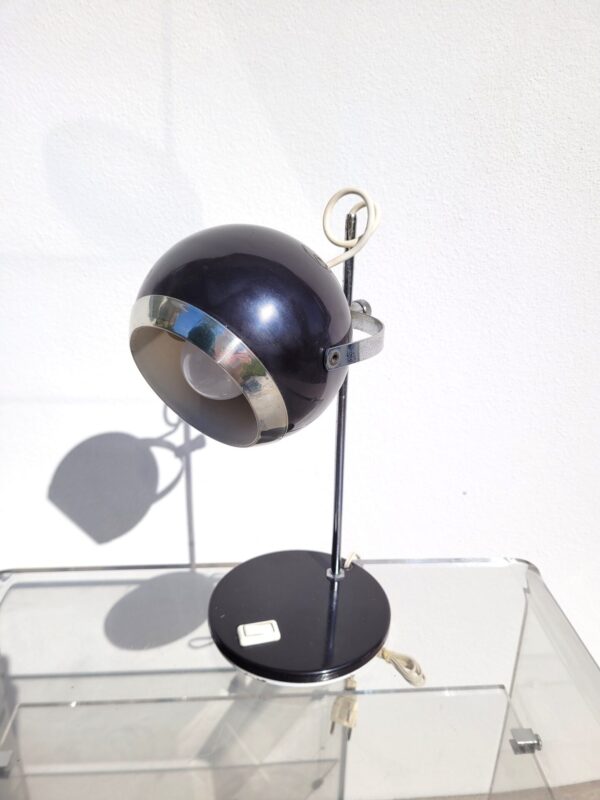 Lampe eyeball 1960 noir et chrome 02